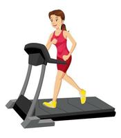 Woman On A Treadmill vector