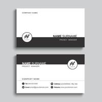 Minimal business card print template design. Black color and simple clean layout. vector