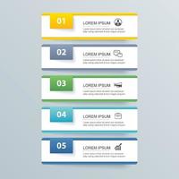 5 data infographics tab paper index template. Vector illustration abstract background. Can be used for workflow layout, business step, banner, web design.