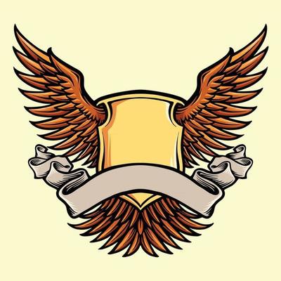 Badge Shield Wing With Ribbon