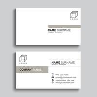 Minimal business card print template design. Brown pastel color and simple clean layout. vector
