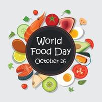 World food day poster template and background. vector