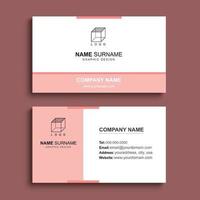 Minimal business card print template design. Orange pastel color and simple clean layout. vector