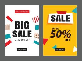 Set of sale banner templates. Vector illustrations for posters, mobile shopping, email and newsletter designs, ads.