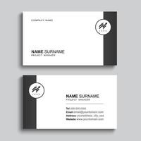 Minimal business card print template design. Black color and simple clean layout. vector