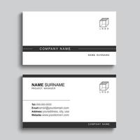 Minimal business card print template design. Black color and simple clean layout. vector