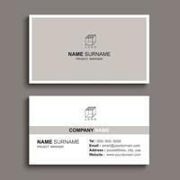 Minimal business card print template design. Brown pastel color and simple clean layout. vector