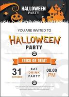 Halloween invitation party poster template. Use for greeting card, flyer, banner, poster, vector illustration.