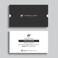 Minimal business card print template design. Black color and simple clean layout. vector