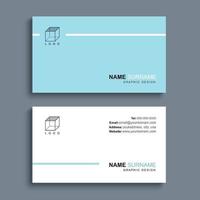 Minimal business card print template design. Blue pastel color and simple clean layout. vector