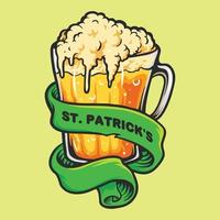 Beer Glasses with Ribbon, St Patrick's Element vector