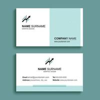 Minimal business card print template design. Green pastel color and simple clean layout. vector