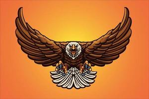 Ilustración de vector de mascota de águila voladora