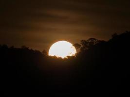 Sun behind dark clouds photo