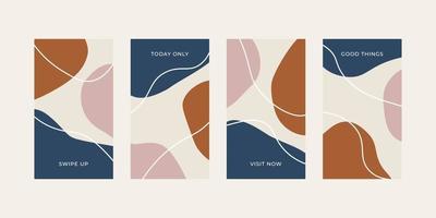 Trendy abstract universal template with nature concept for social media stories vector