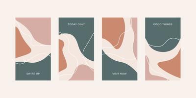 Trendy abstract universal template with nature concept for social media stories vector