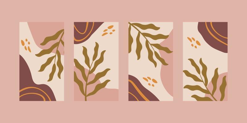 Trendy abstract universal template with nature concept for social media stories