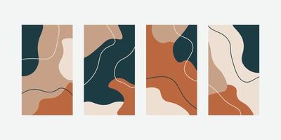 Trendy abstract universal template with nature concept for social media stories vector