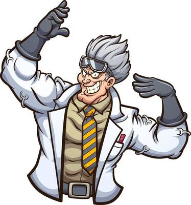 Strong evil scientist