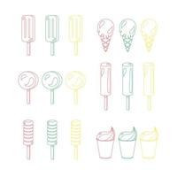 Vector set of ice-creams