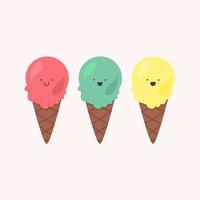 vector conjunto de helados