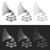 Vector old gramophone