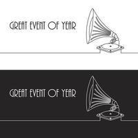 Vector old gramophone