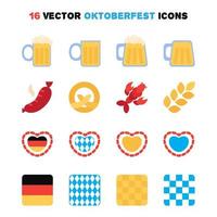 conjunto de iconos de oktoberfest vector