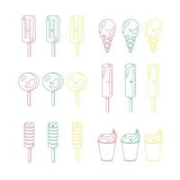 Vector set of emotional ice-creams