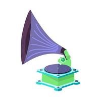 Vector bright flat old gramophone