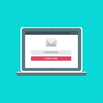 Web Template of Computer Email Form vector