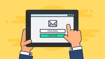 Web Template of Tablet Email Form vector