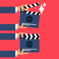 Flat movie clapperboard vector
