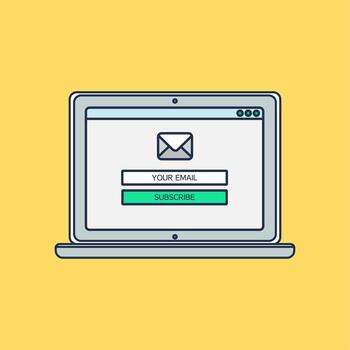 Web Template of Computer Email Form vector