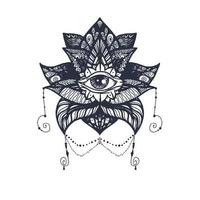 Eye on Lotus Tattoo vector