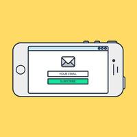 Web Template of Smartphone Email Form vector