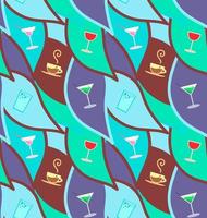 Vector seamless pattern with cocktails