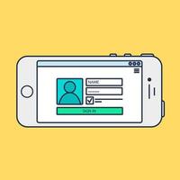 Web Template of Smartphone Login Form vector