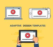 Web Template of Adaptive Video Form vector