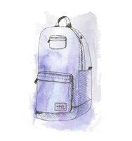 Aquarelle hipster bag vector