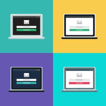 Web Template of Computer Email Form vector