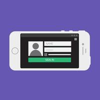 Web Template of Smartphone Login Form vector