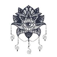 Eye on Lotus Tattoo vector