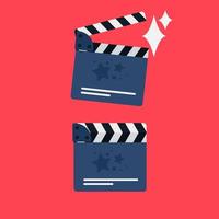 Flat movie clapperboard vector