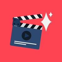 Flat movie clapperboard vector