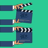 Flat movie clapperboard vector