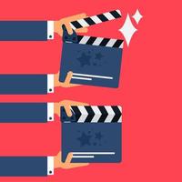 Flat movie clapperboard vector