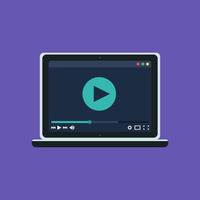 Web Template of Notebook Video Player vector