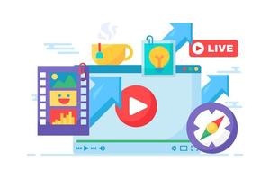 Live stream creative idea concept icon vector