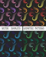 Abstract colorful geometric seamless patterns set vector